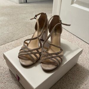 Alex Marie Beige Strappy Heels